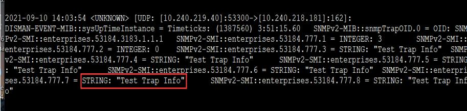 snmp trap test msg